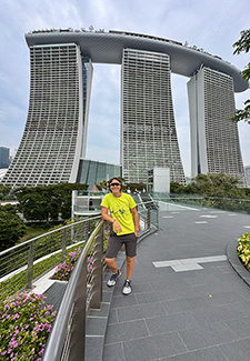 Con el Marina Bay Sands de fondo